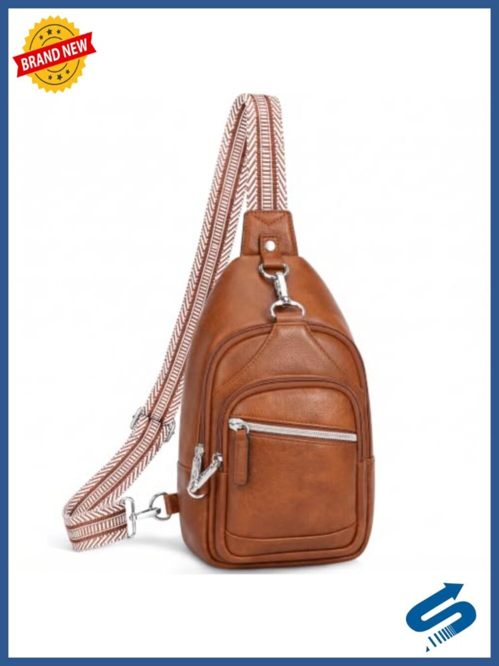 RFID Blocking Anti-Theft Sling Crossbody Bag with Lock, Faux Leather